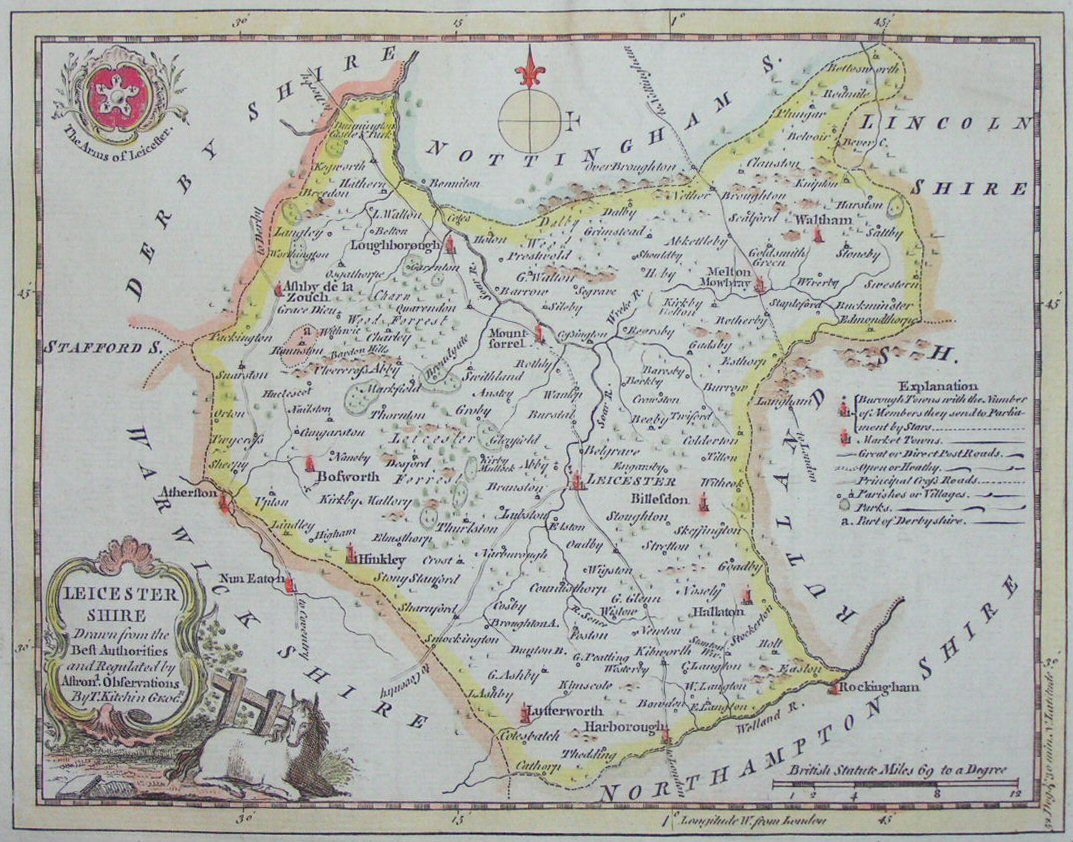 Map of Leicestershire - Kitchin